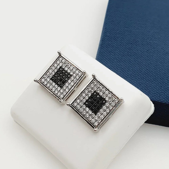 925 Sterling Silver Plated CZ Earrings, EVBRS678 - Picture 5 of 10